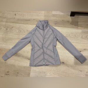 Athleta Taupe Puffer Jacket with Quilted Design